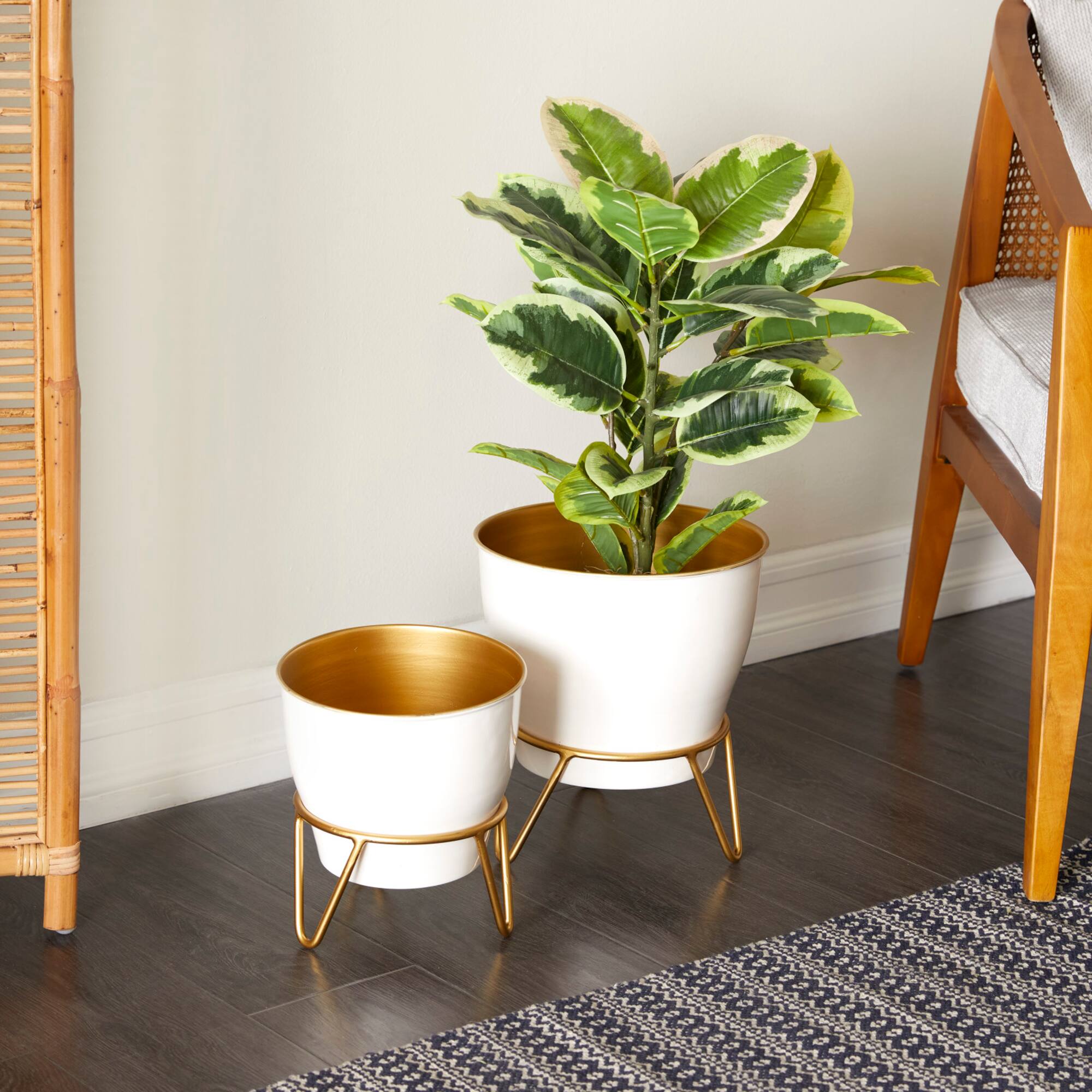 Set of 2 Iron Modern Planter